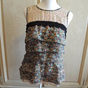 SOLD!!! Review Floral Ruffle Sleeveless Top Aus Size 10